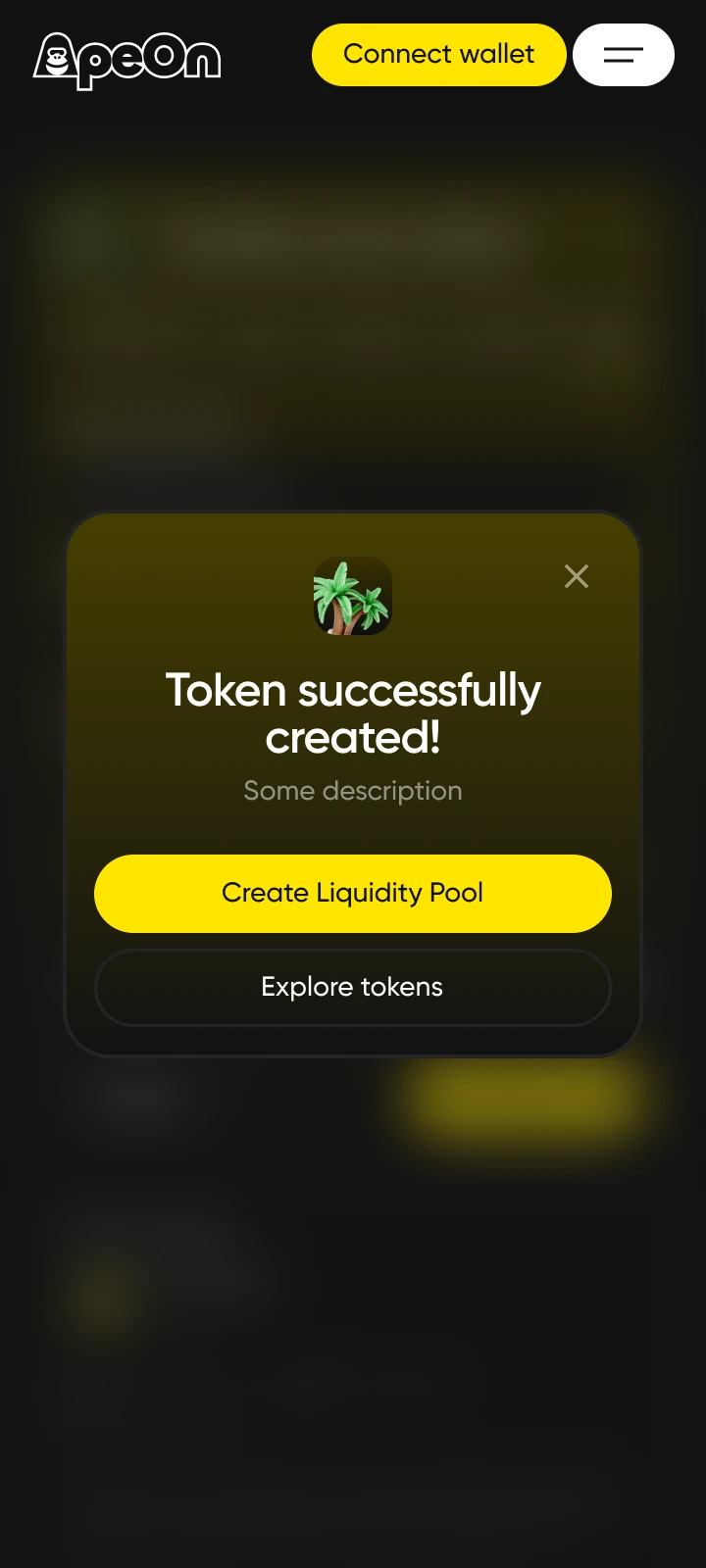 Token created · mobile confirmation