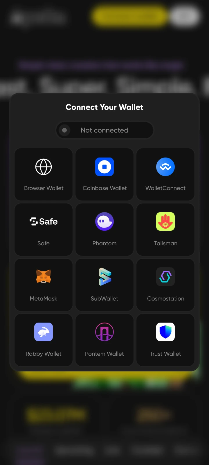 Choose a wallet · mobile