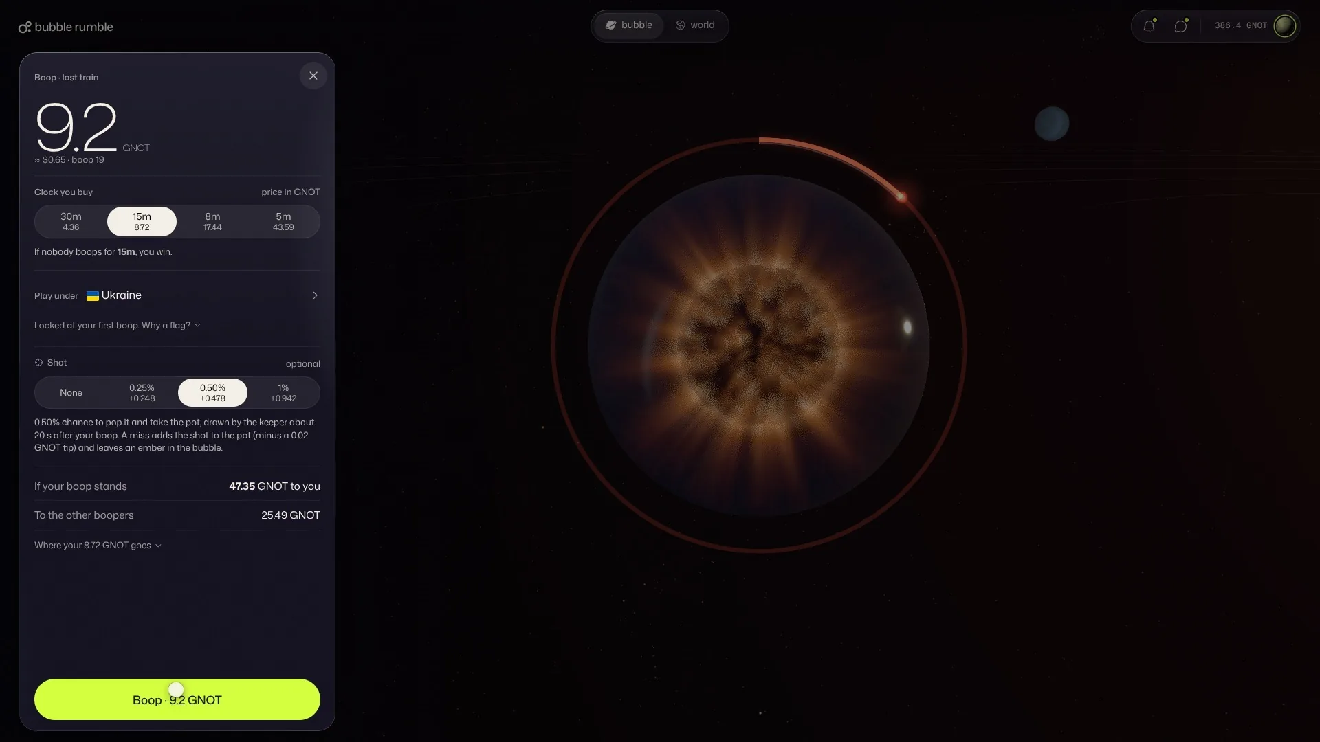 The boop sheet, the clock you buy and an optional shot