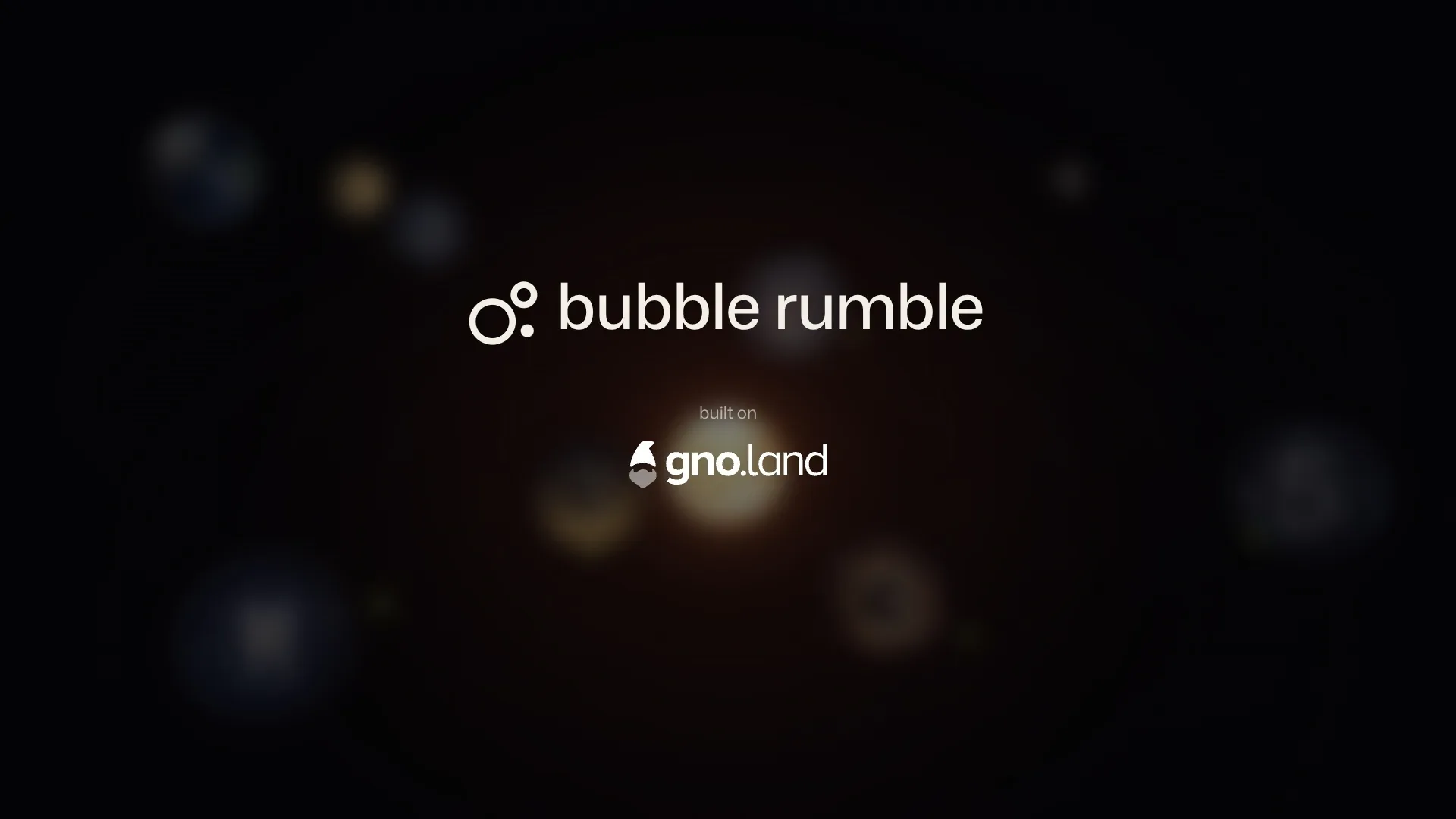 Closing card, bubble rumble, built on gno.land