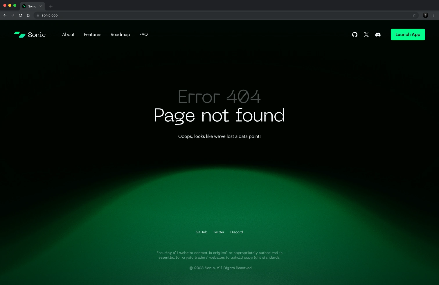 Sonic · Desktop · 404