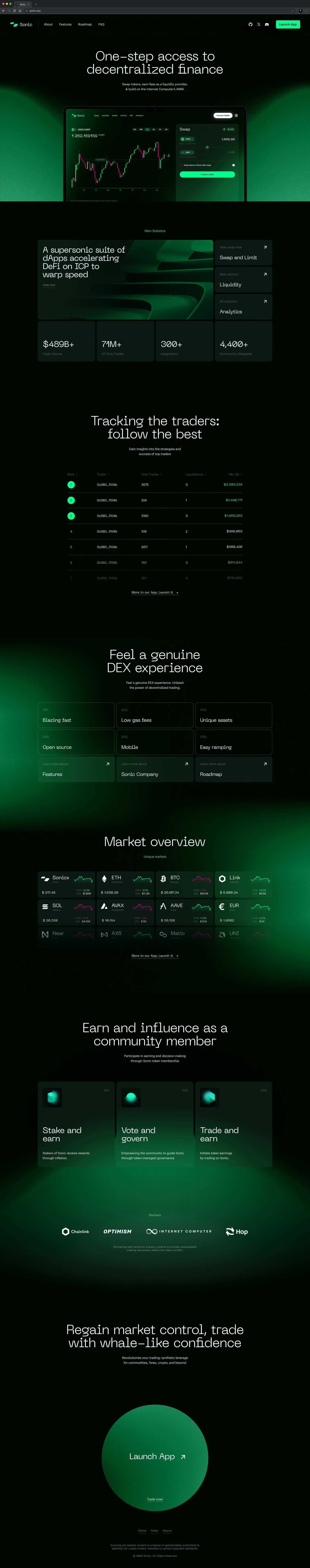 Sonic · Desktop · Homepage