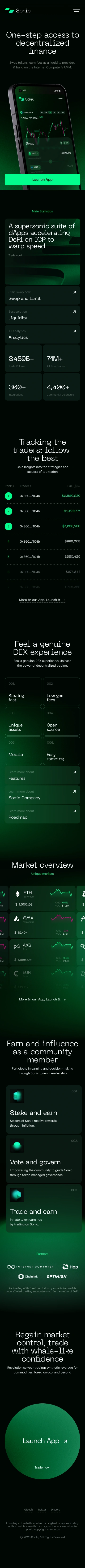 Sonic · Mobile · Homepage