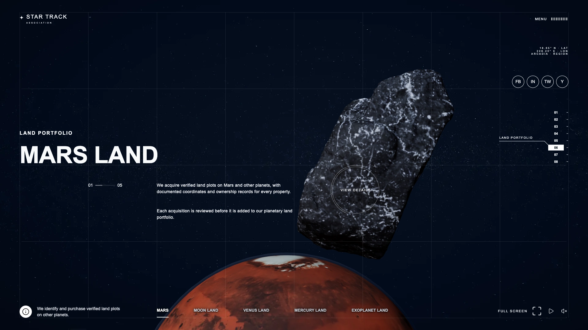 Desktop · Land portfolio · Mars