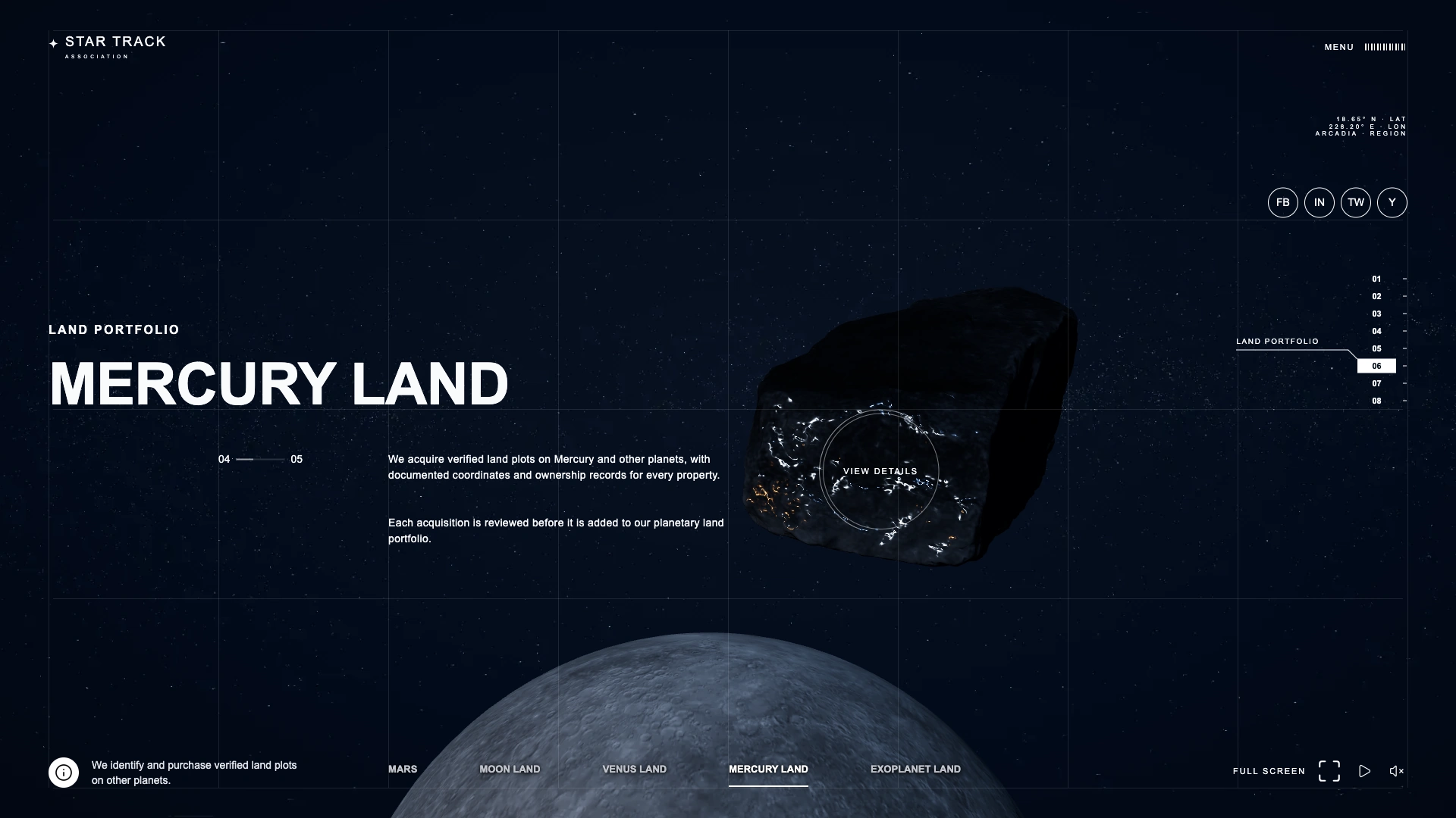 Desktop · Land portfolio · Mercury