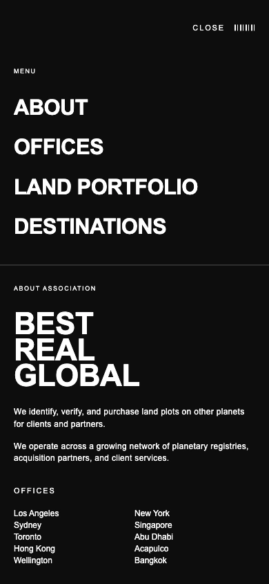 Mobile · Navigation menu