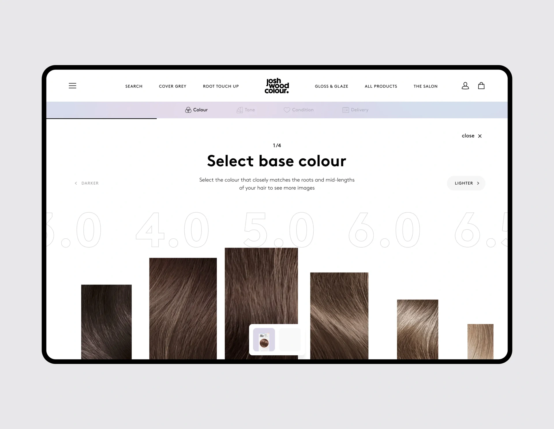 Josh Wood Colour — published design detail