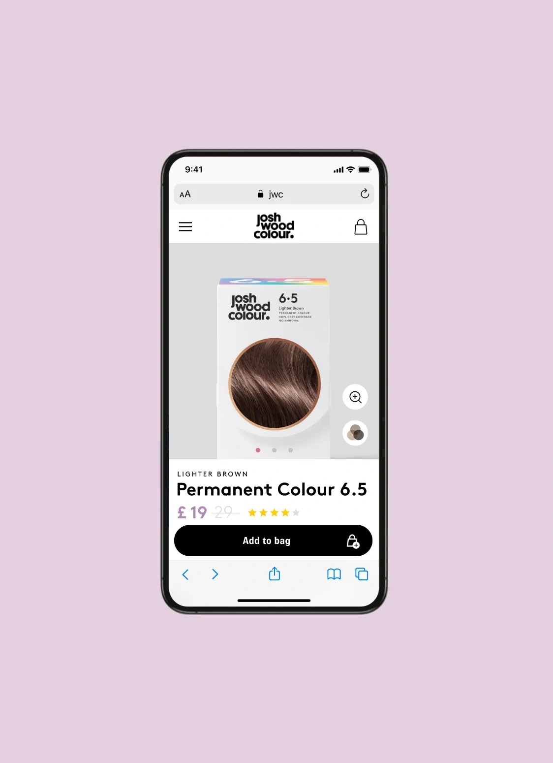 Josh Wood Colour — published design detail