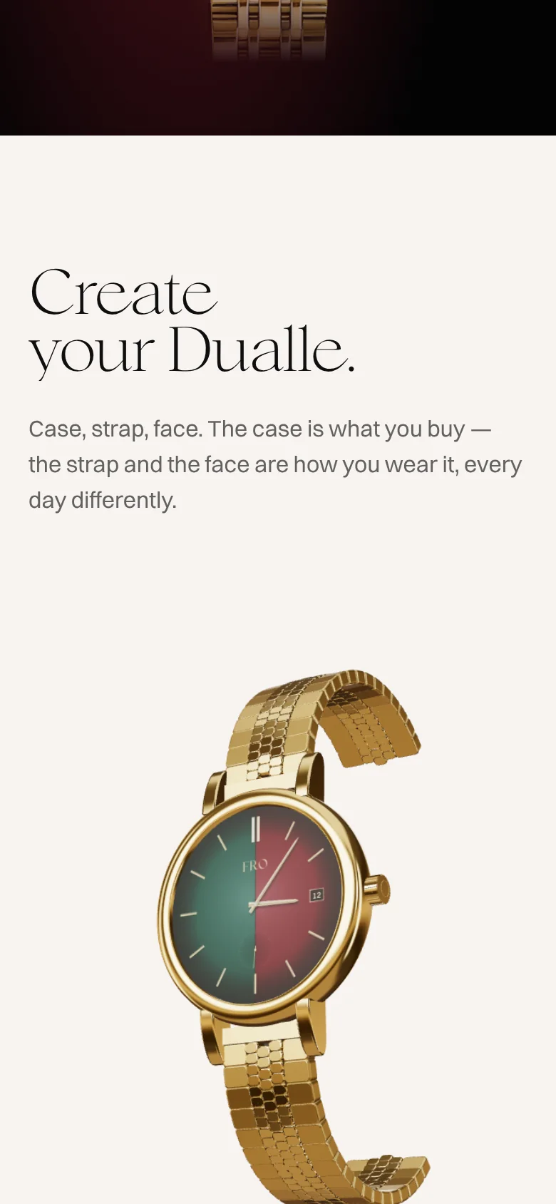The configurator teaser on a phone