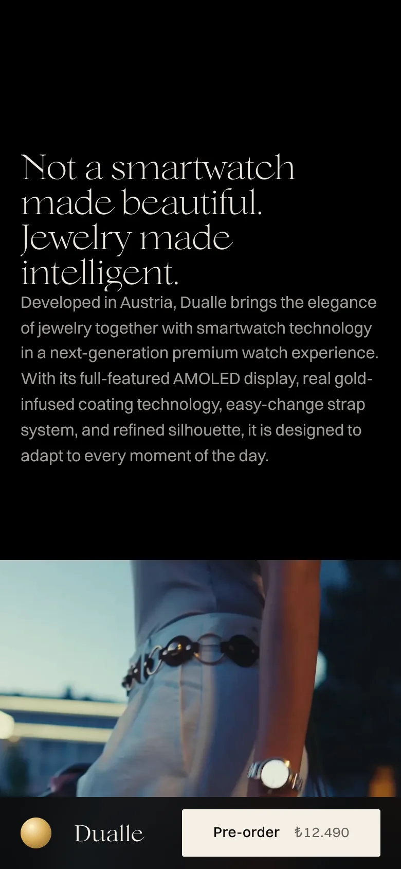 The product statement on a phone