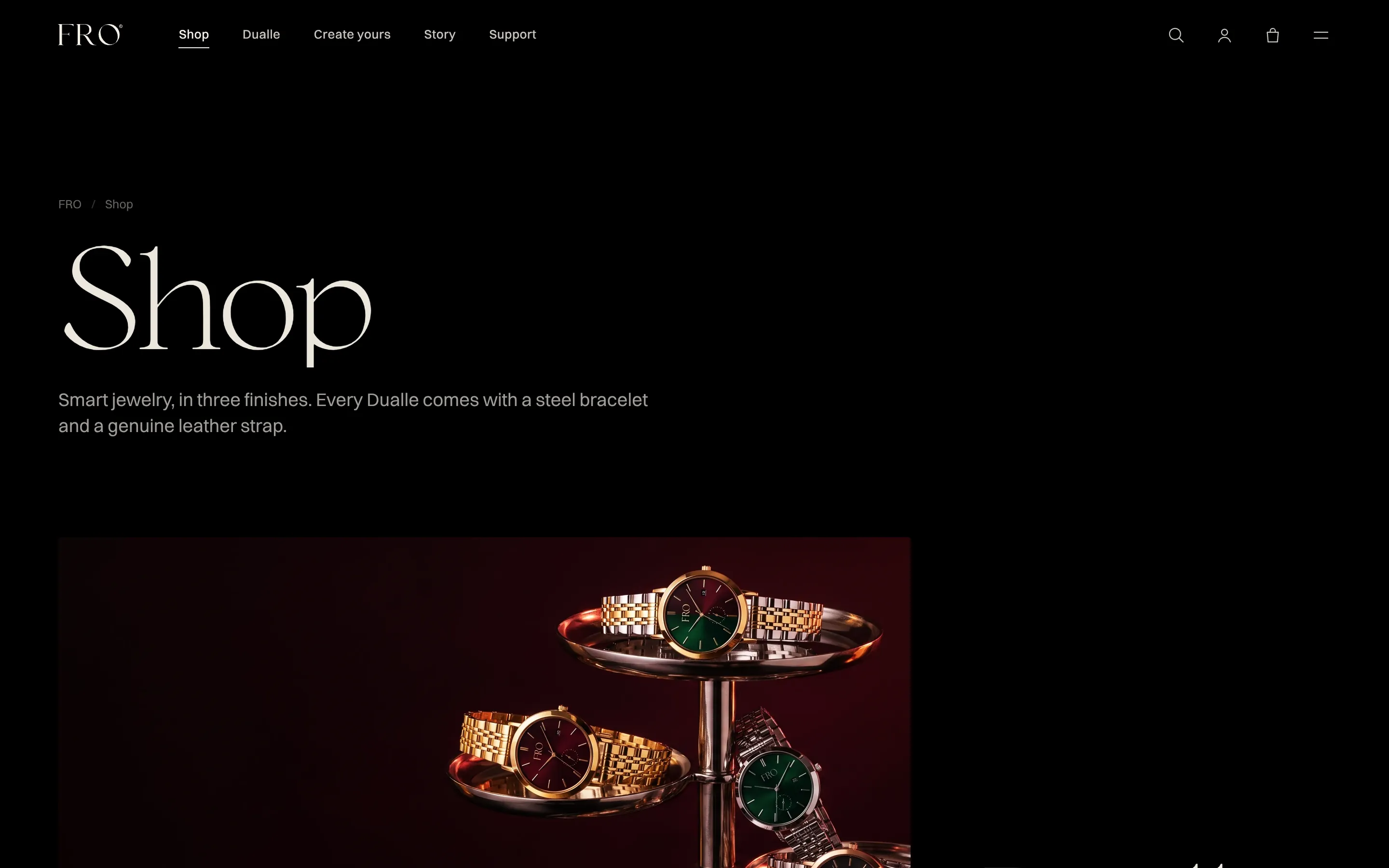 FRO shop page