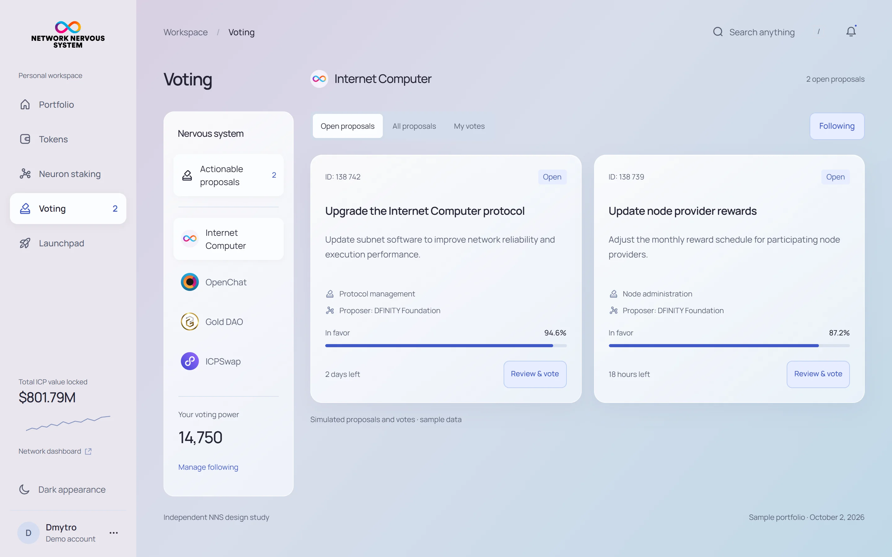 NNS voting · desktop · light interface
