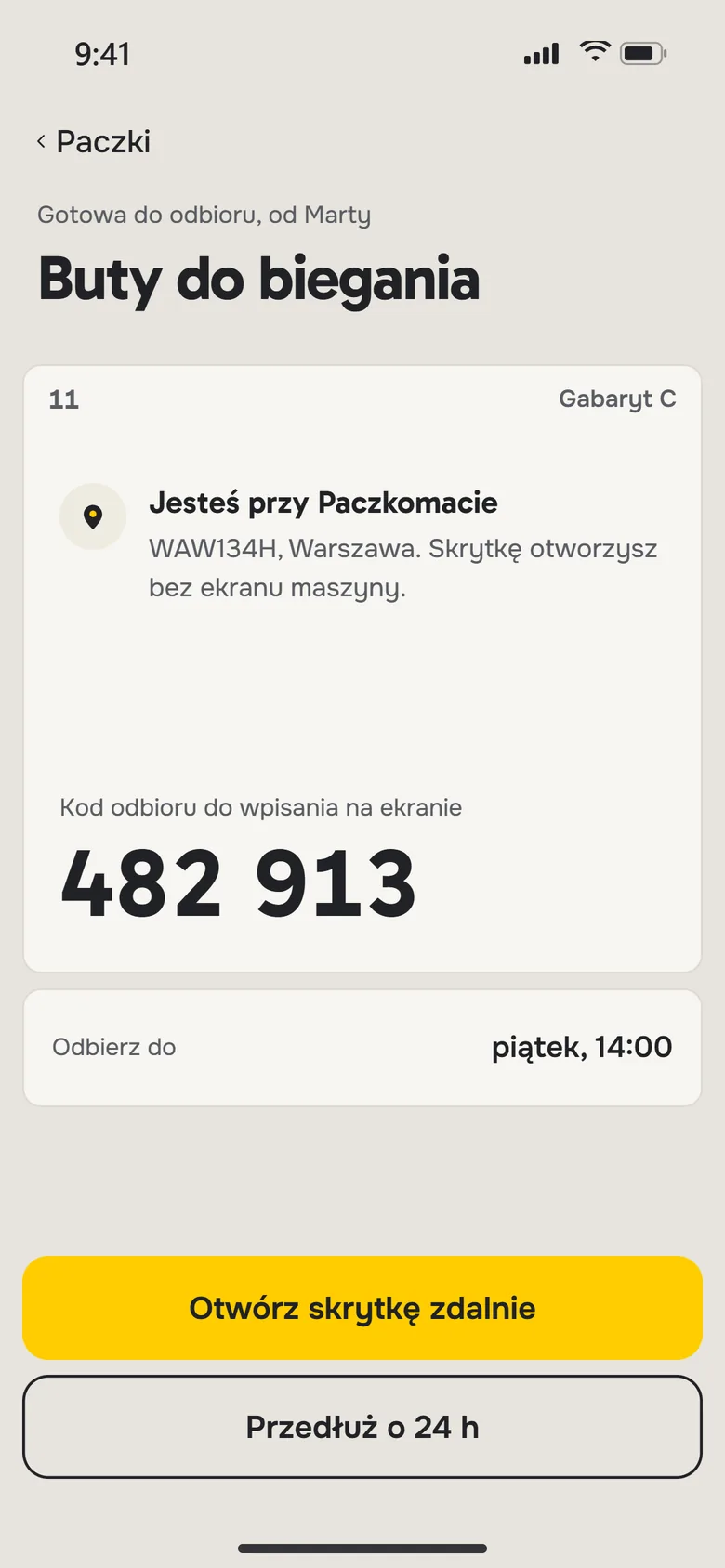 The parcel card in InPost Mobile