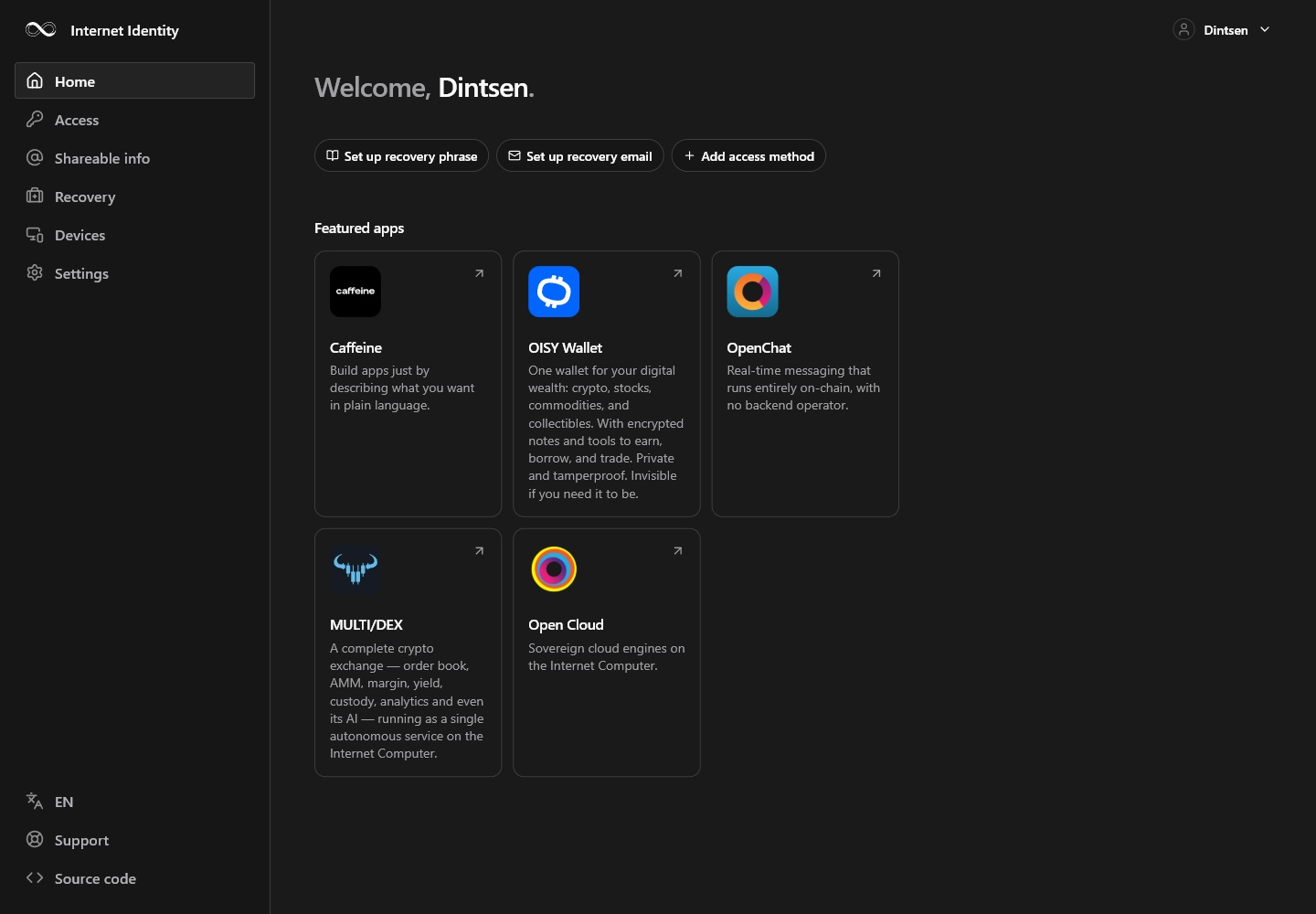 id.ai · An identity hub · Desktop