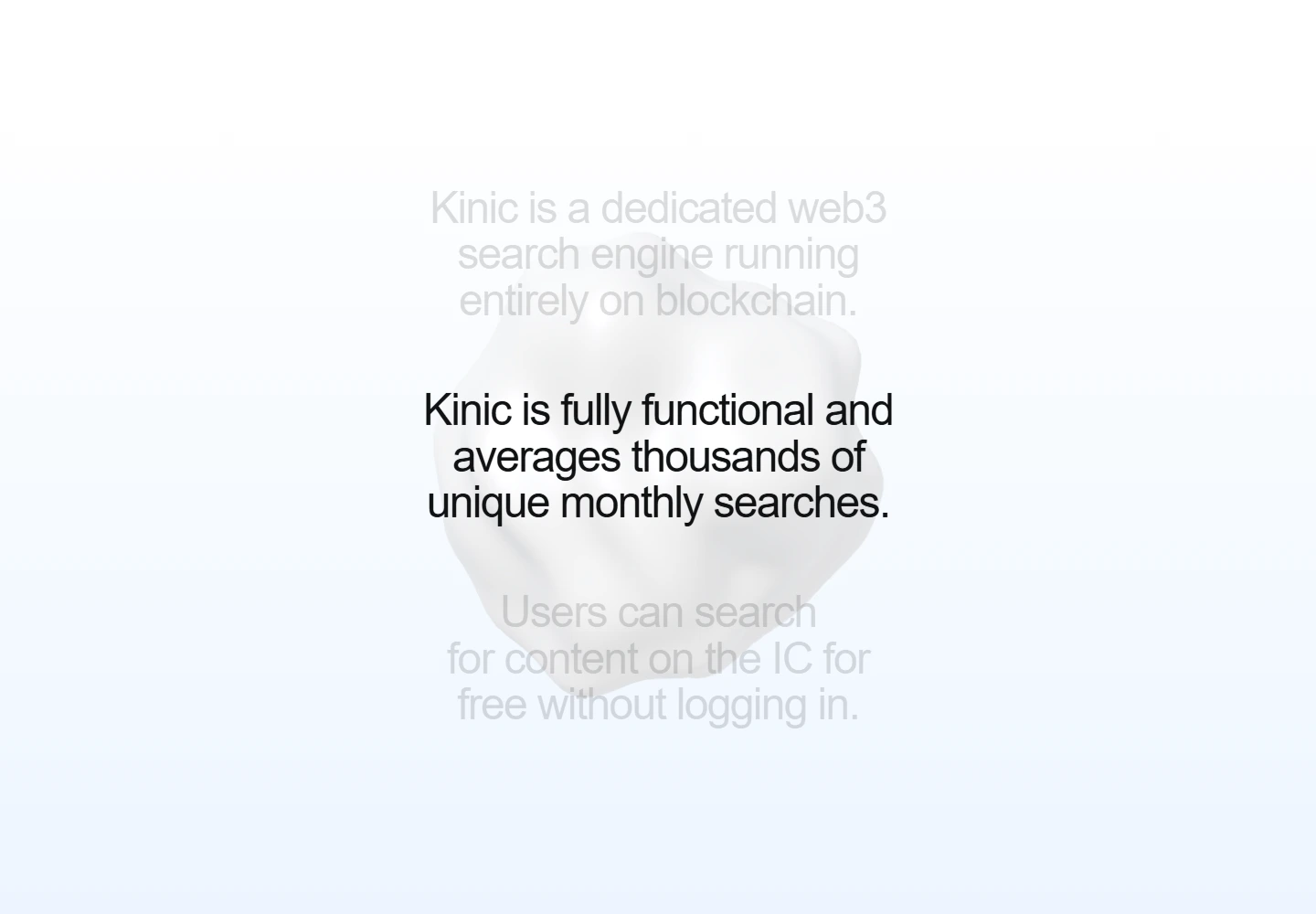 Kinic statements fading over the white stone