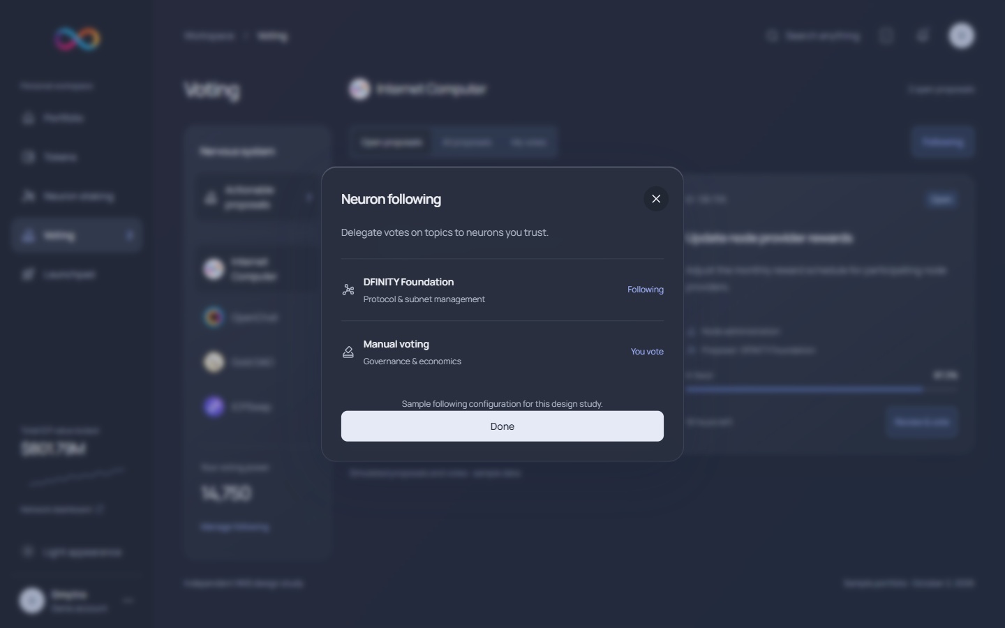 NNS manage following · dark · desktop · dark interface