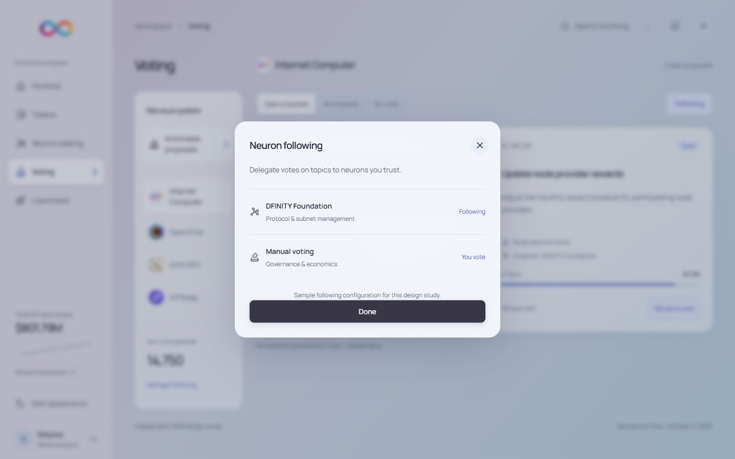 NNS manage following · light · desktop · light interface