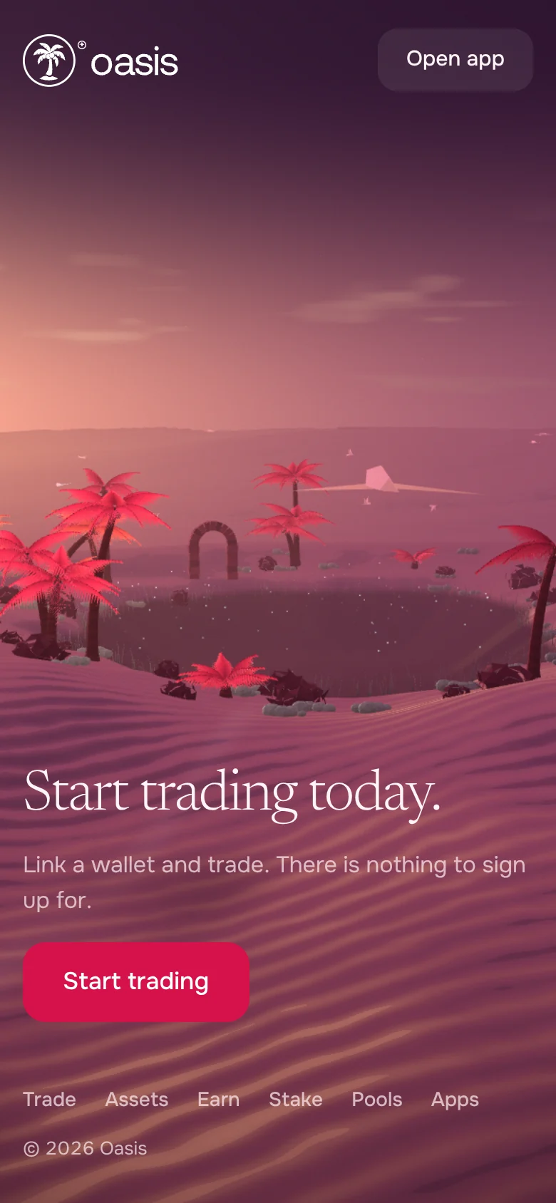 Oasis — start trading today