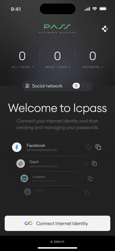 Pass mobile dashboard