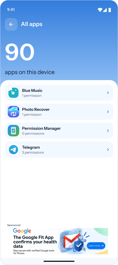 Custom · Installed apps using the shared list pattern