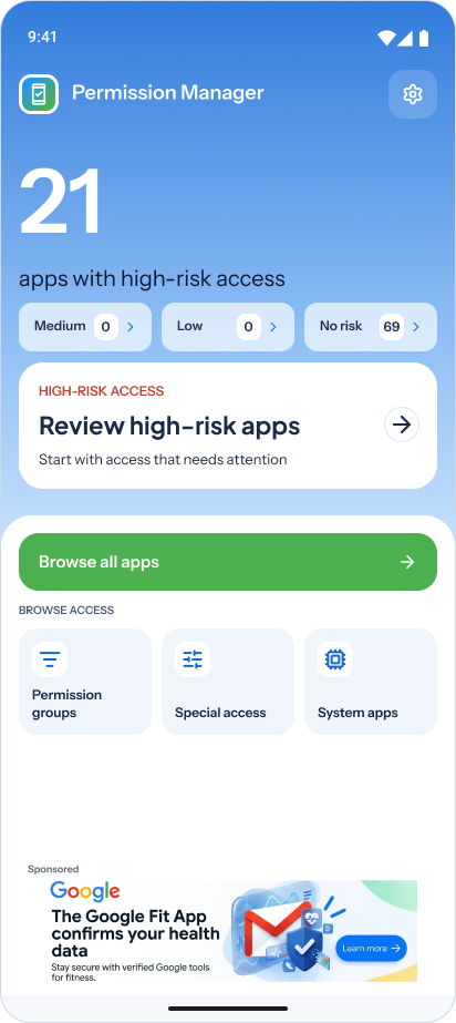 Custom · Dashboard prioritising high-risk access