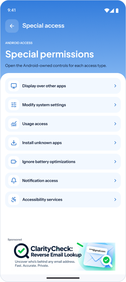 Custom · Special-access categories