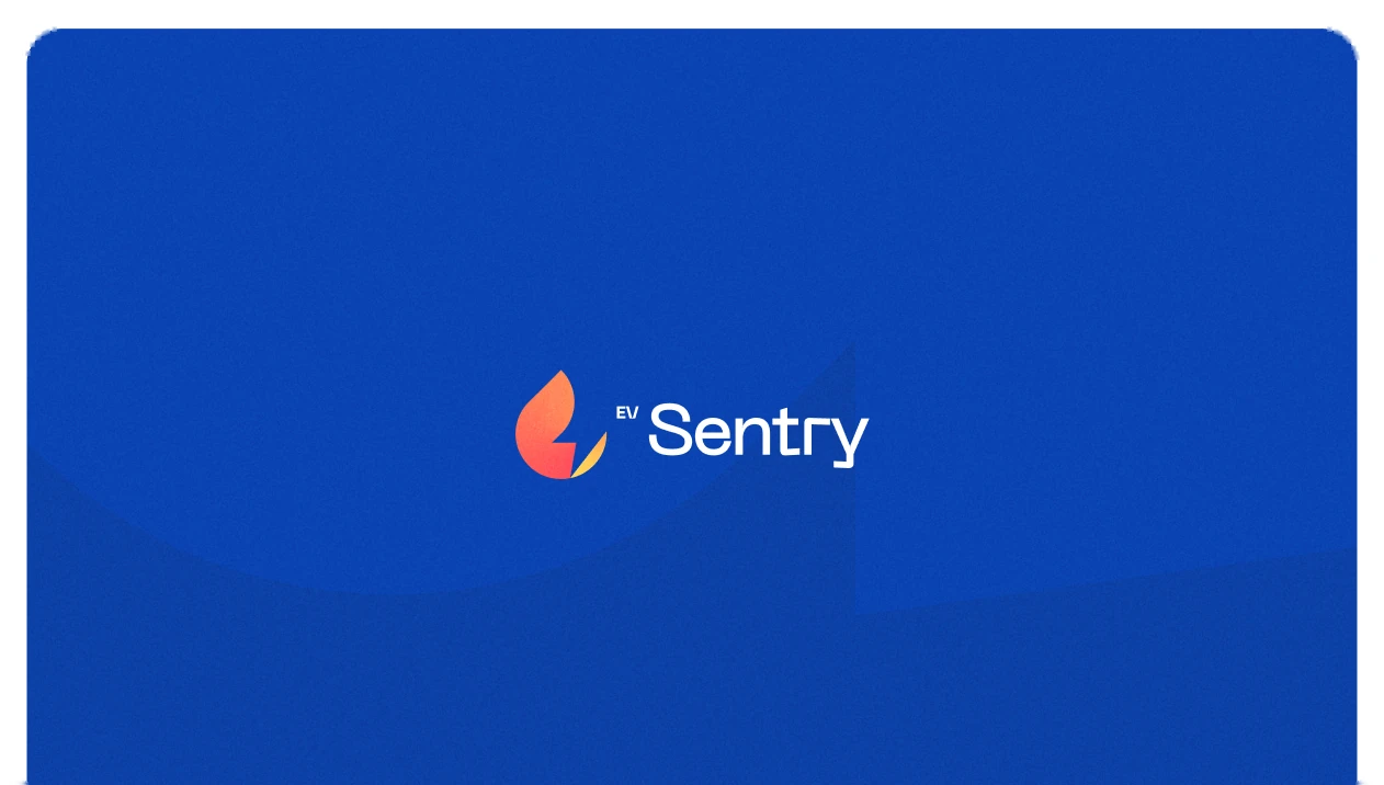 The logo on the identity’s blue