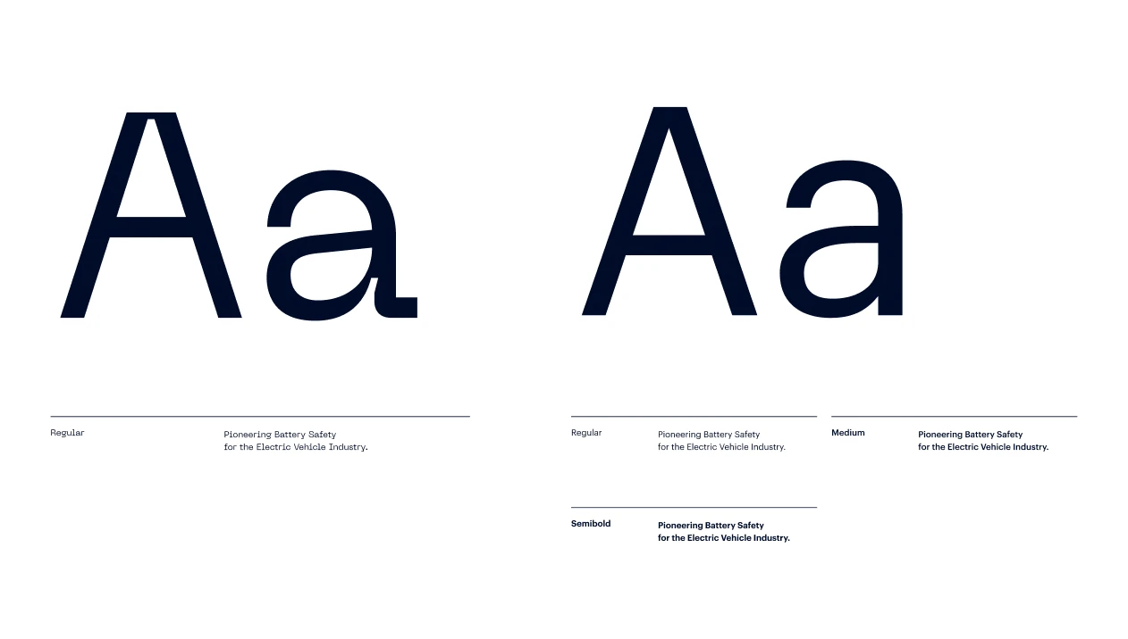 The typeface in regular, medium and semibold