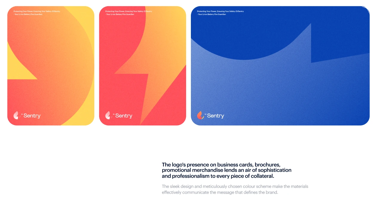 Brochure covers in the identity’s colours