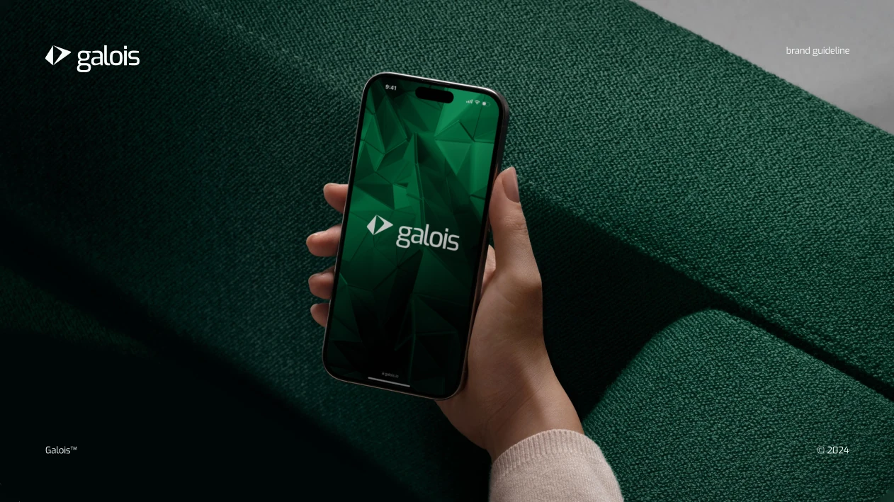 The app on a phone, held over a green sofa