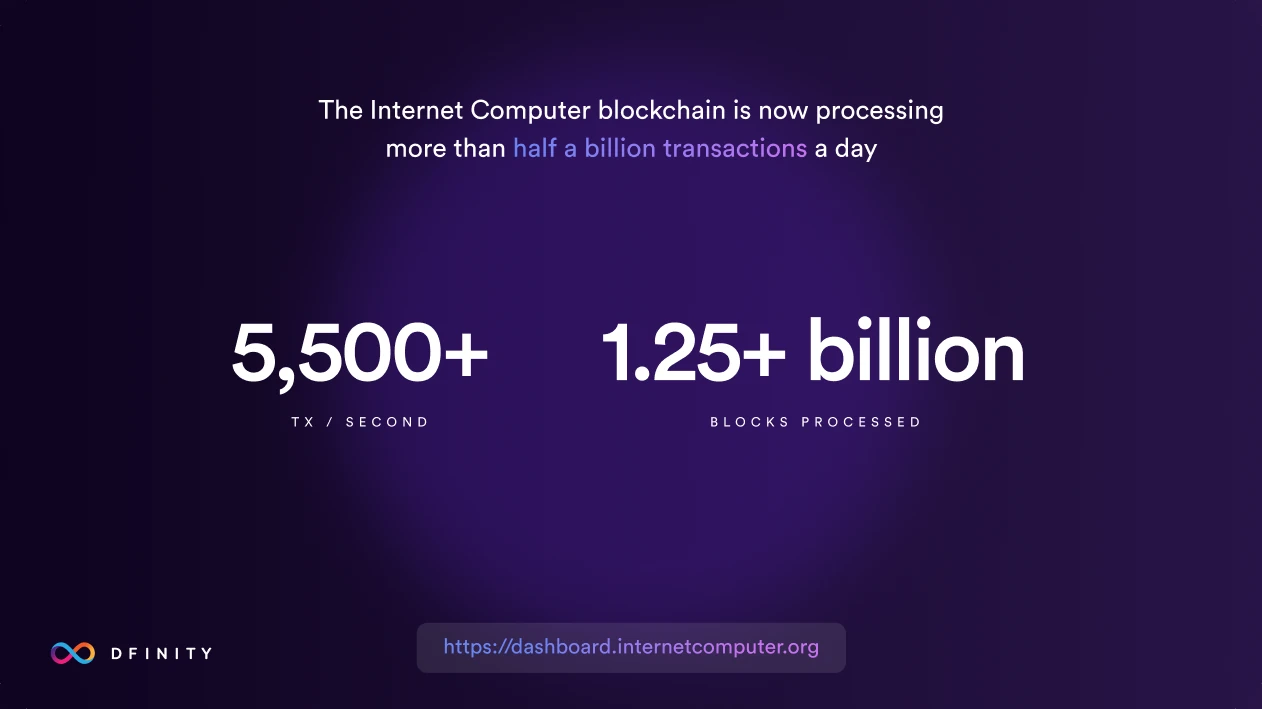 The network at work: transactions per second and blocks processed