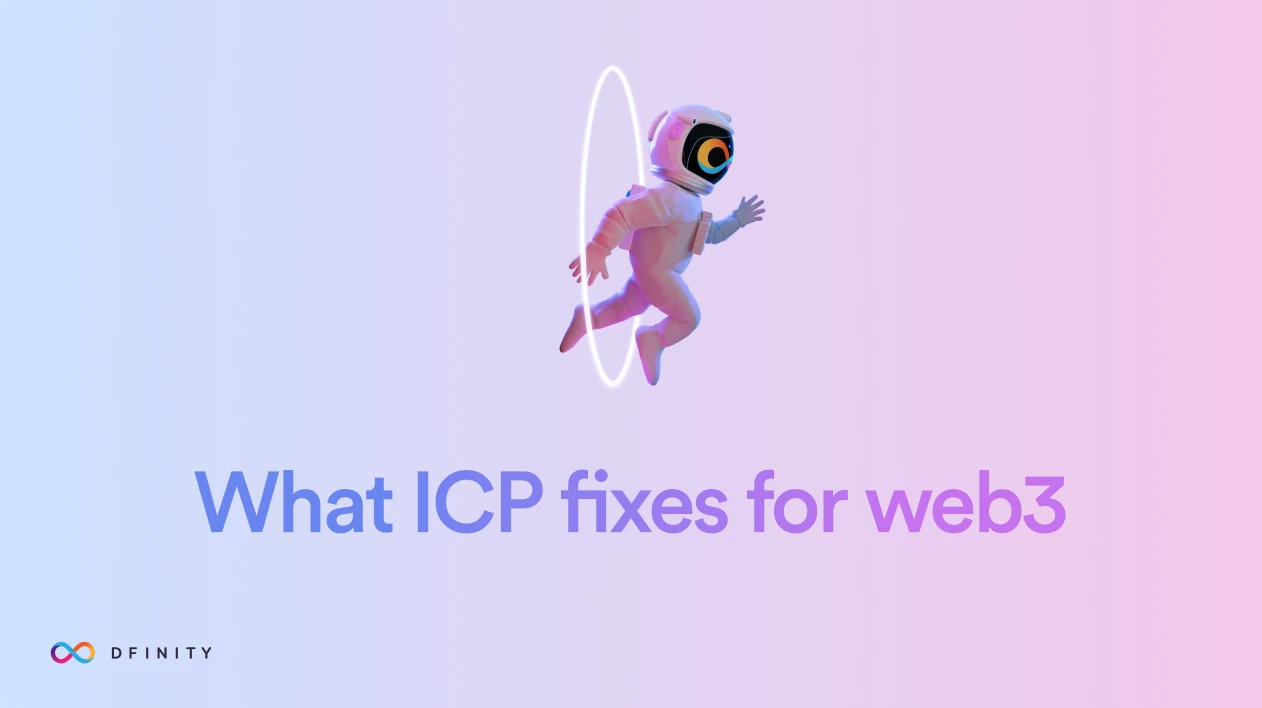 Section slide: what ICP fixes for web3