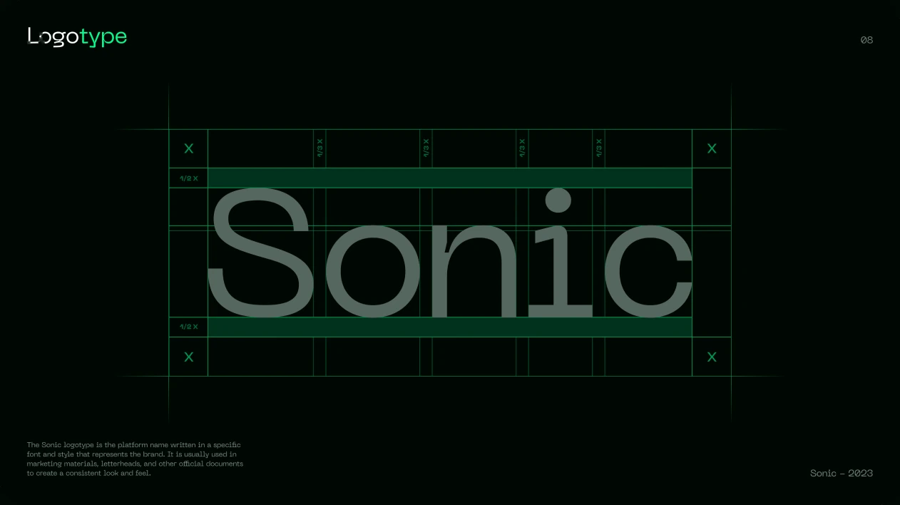 Sonic · Logotype construction