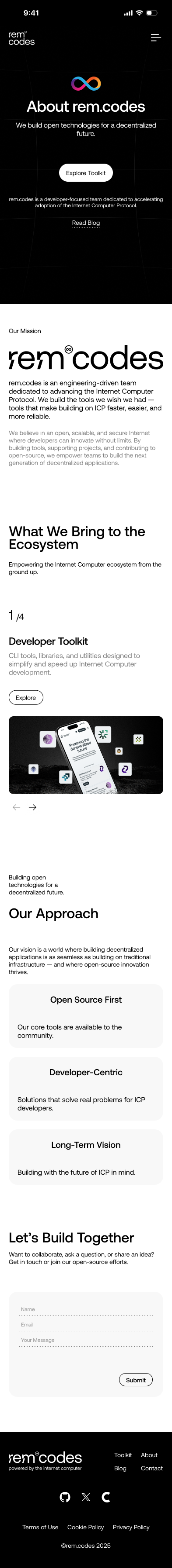 rem.codes · About · Mobile