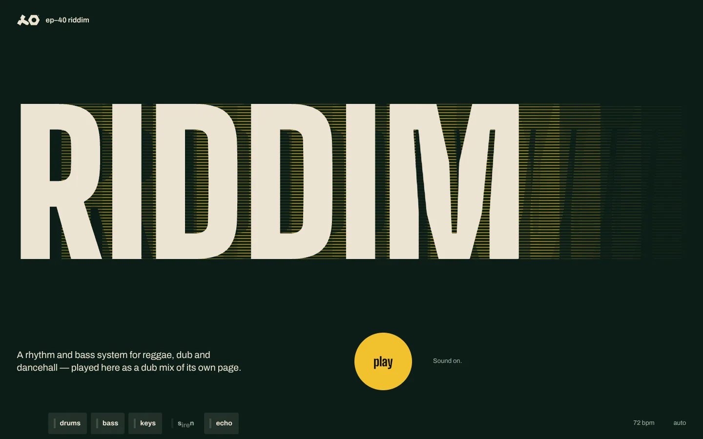EP–40 riddim — the opening, with the play button