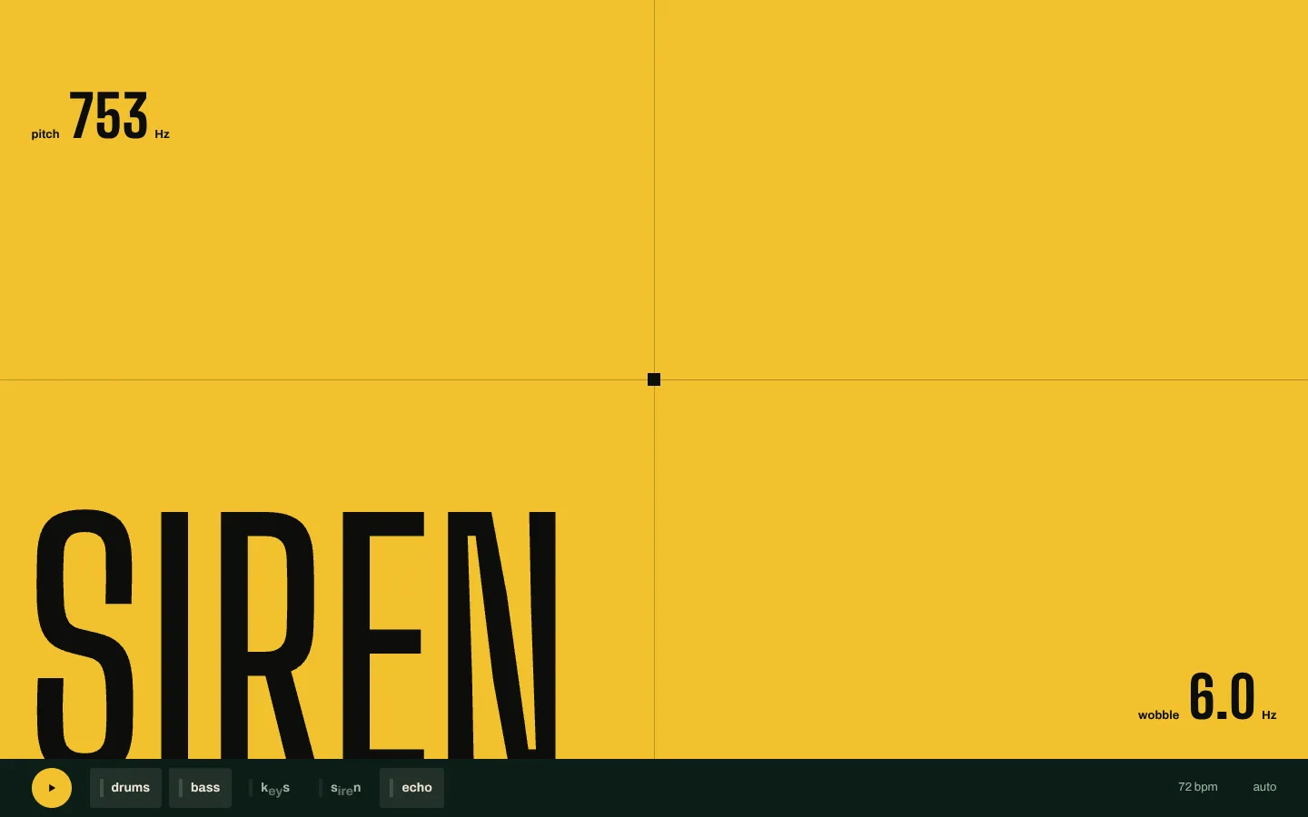 EP–40 riddim — the siren: height sets the pitch, sideways sets the wobble