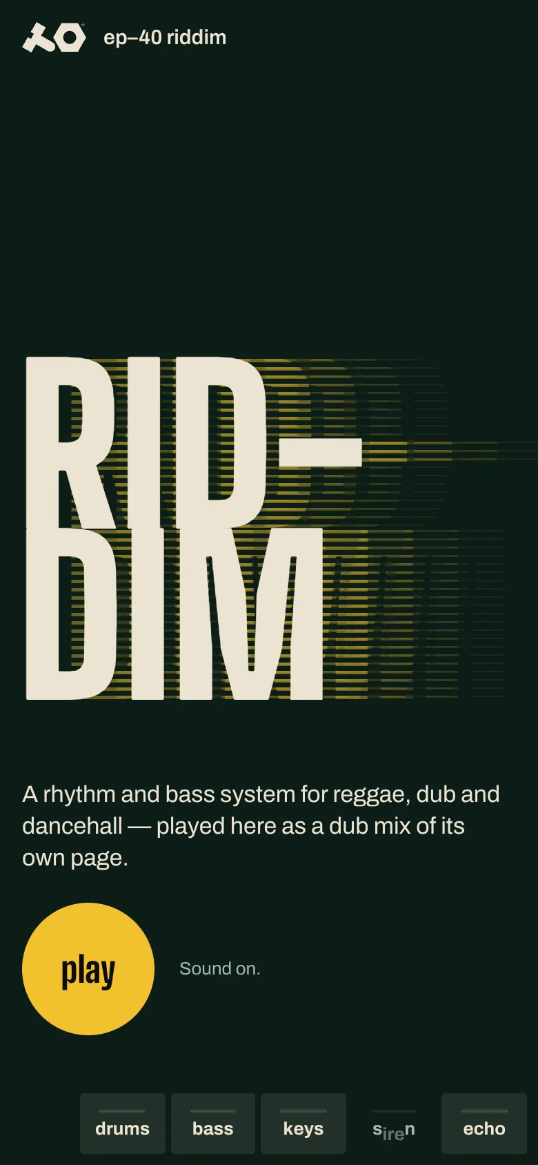 EP–40 riddim — the page on a phone