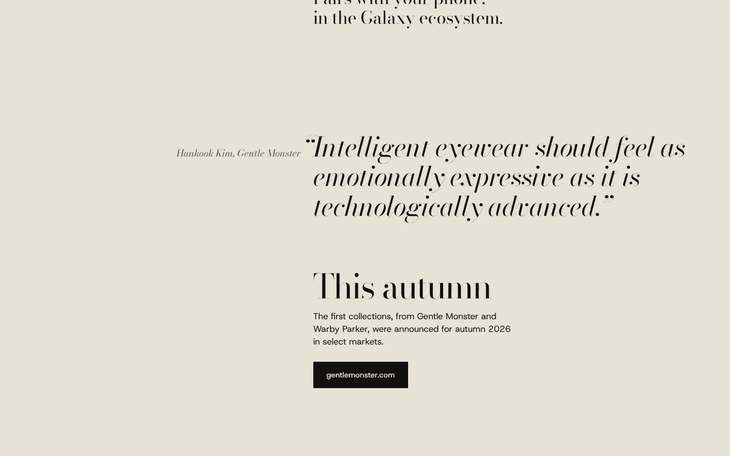 Gentle Monster — this autumn: availability as announced, and Hankook Kim’s quote