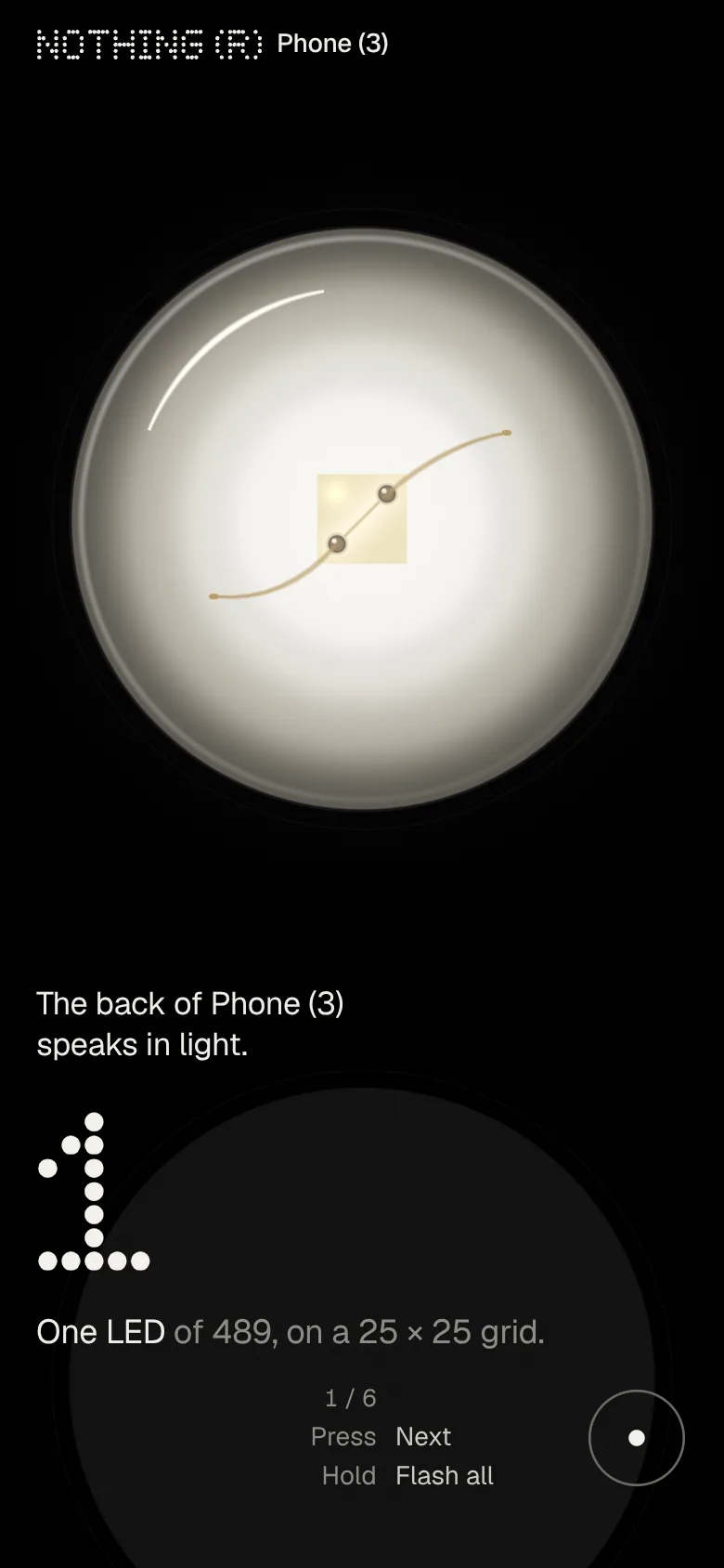 Nothing Phone (3) — the page on a phone