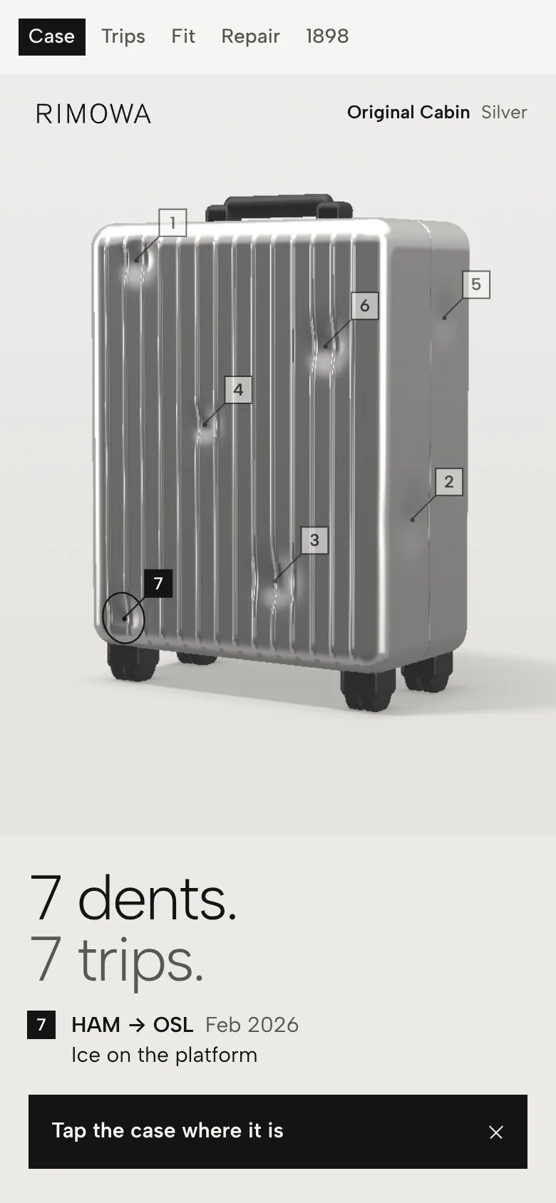RIMOWA Patina — logging a new dent