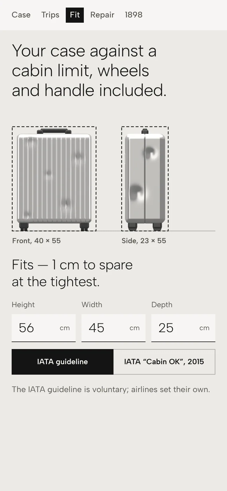 RIMOWA Patina — fit: the case against a cabin limit