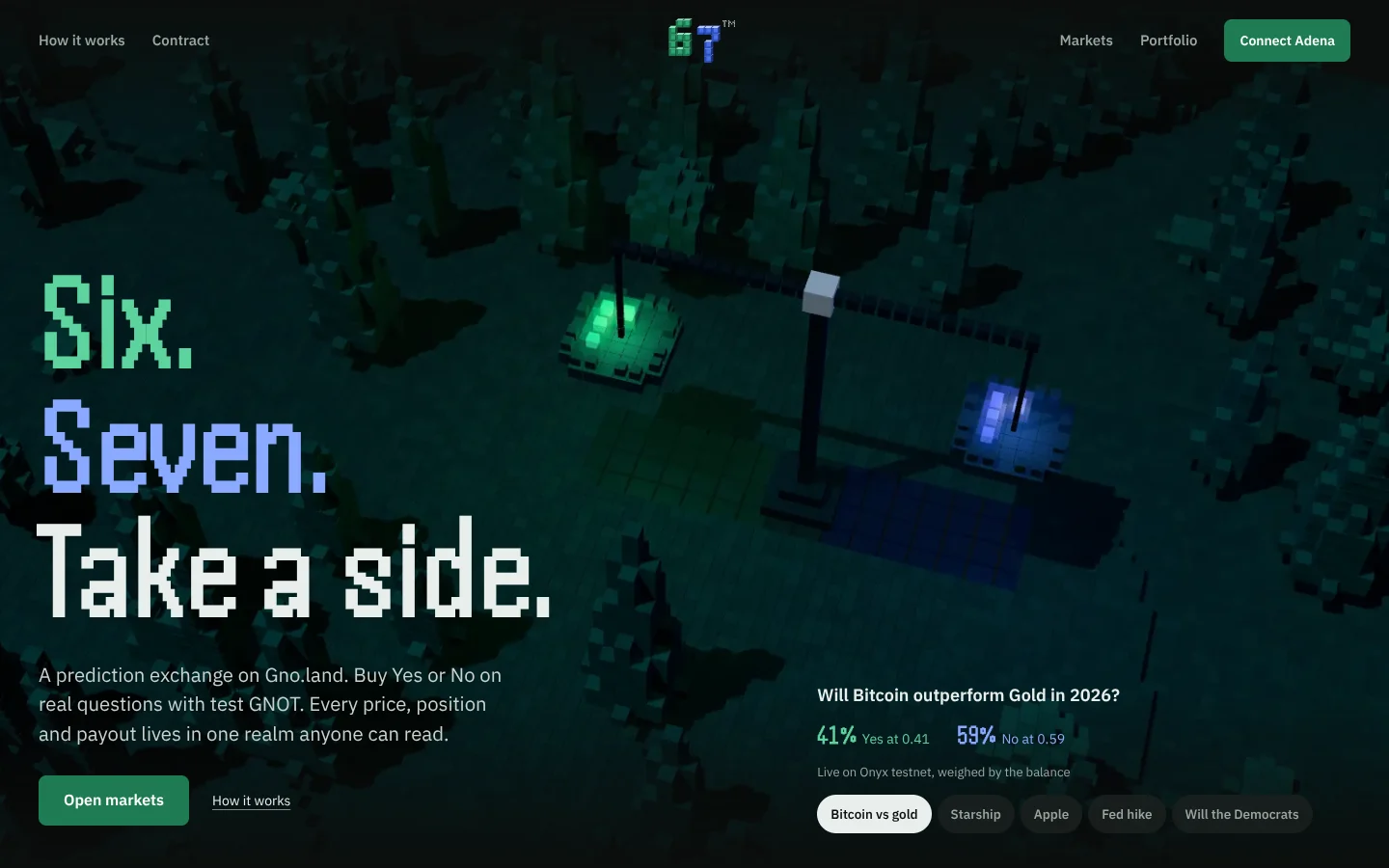 67 — Six. Seven. Take a side: the balance tilts toward the dearer side
