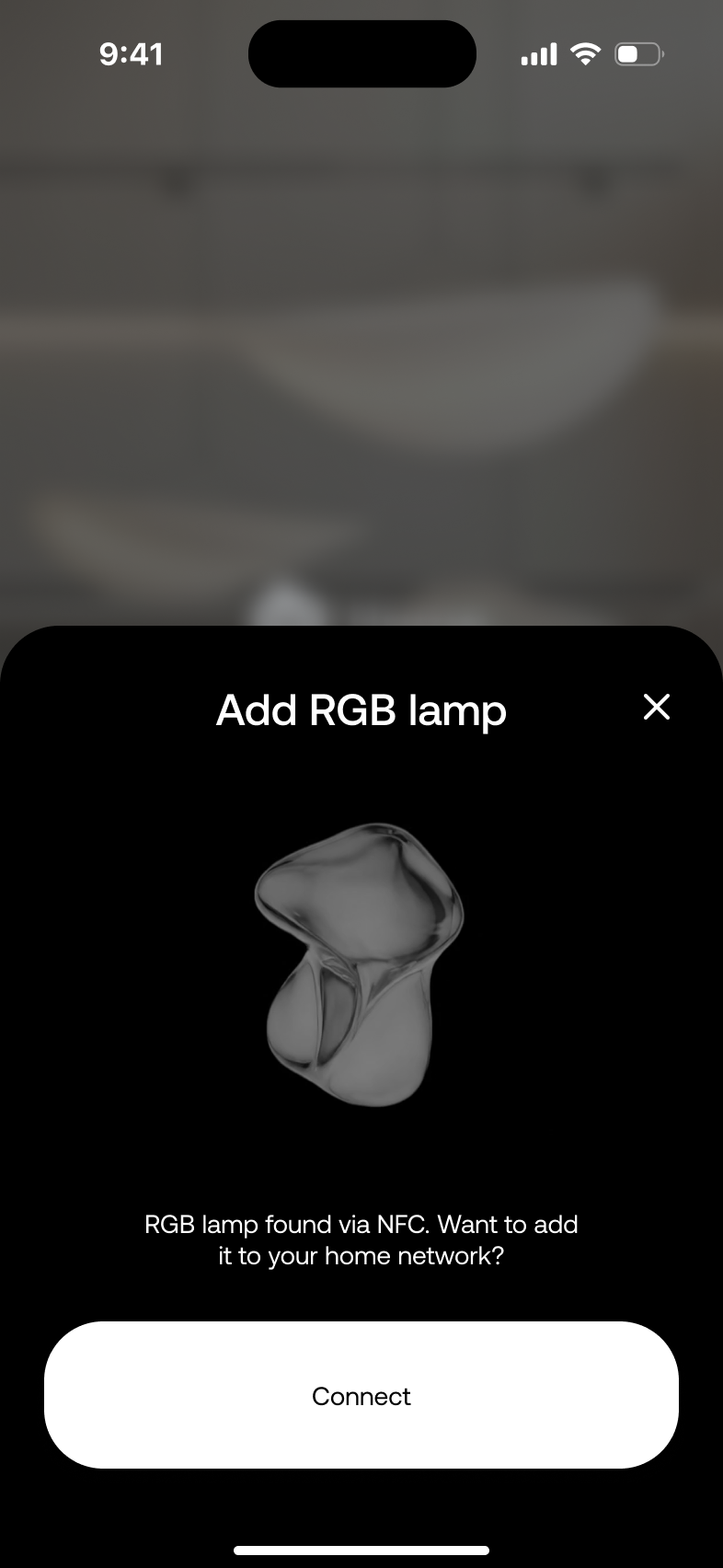NFC pairing · Add the detected RGB lamp
