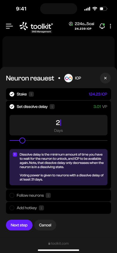 Treasury · Dissolve delay and request guidance