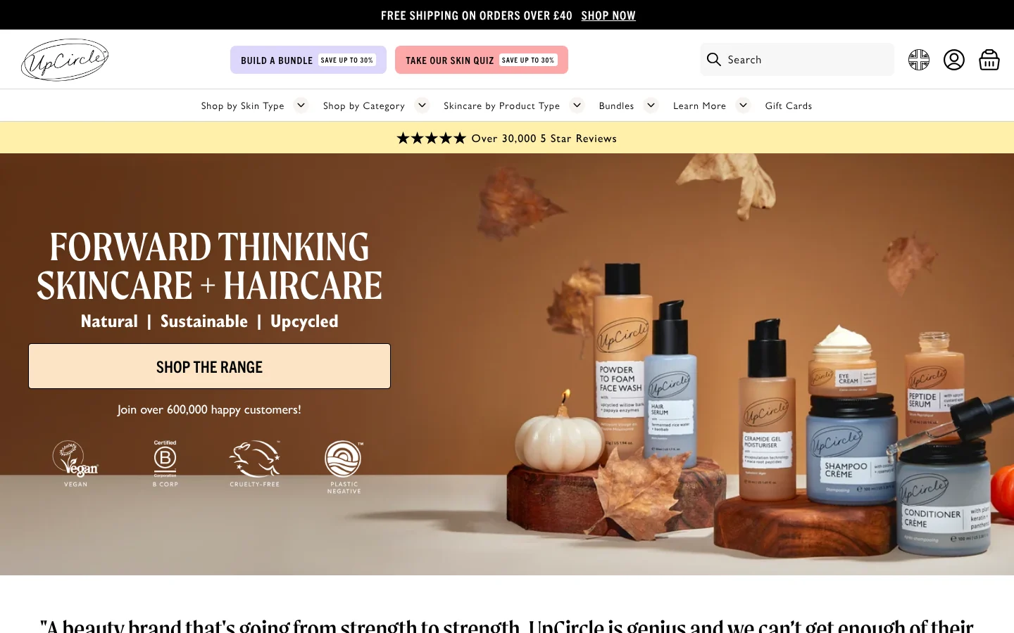 UpCircle With — the current home page, 10 October 2026