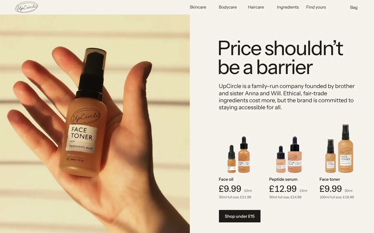 UpCircle With — price shouldn’t be a barrier
