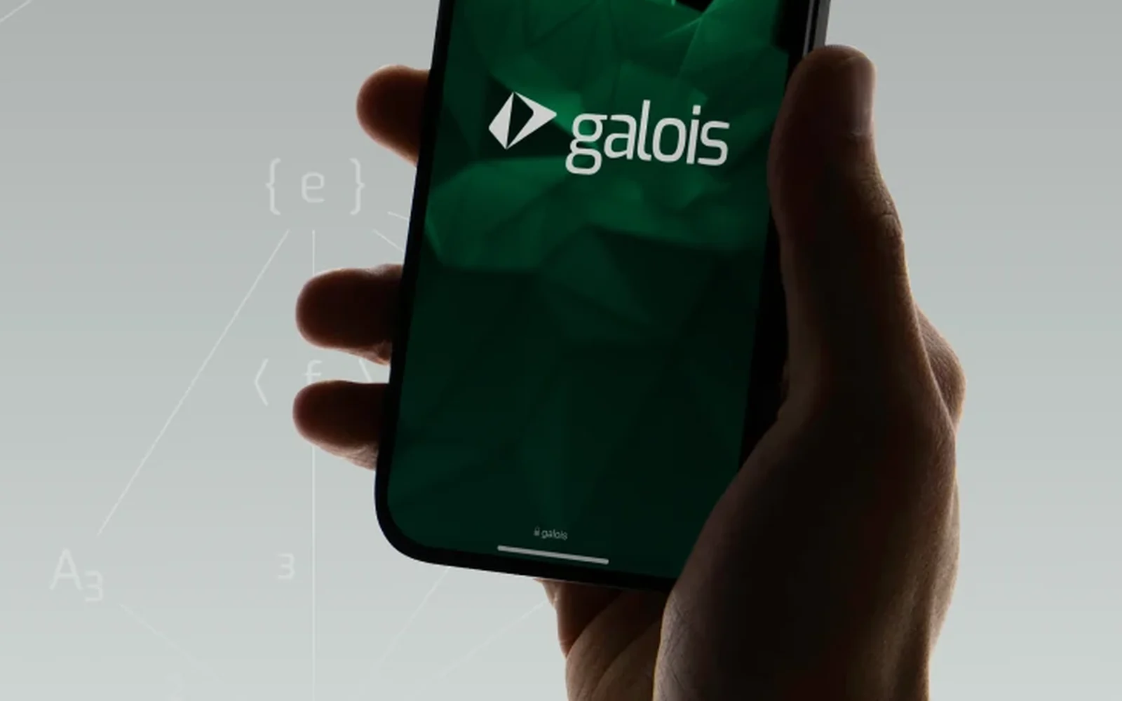 Galois — the app on a phone in a hand