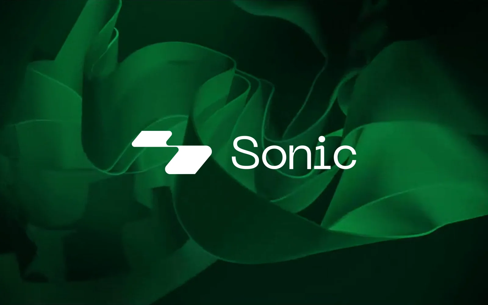 Sonic — the logo on green silk
