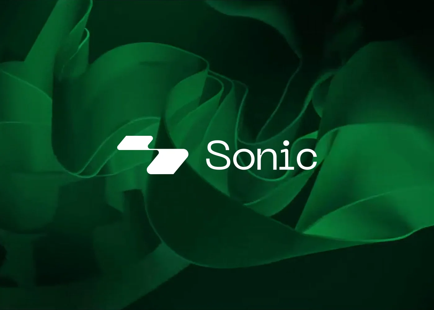 Sonic — the logo on green silk