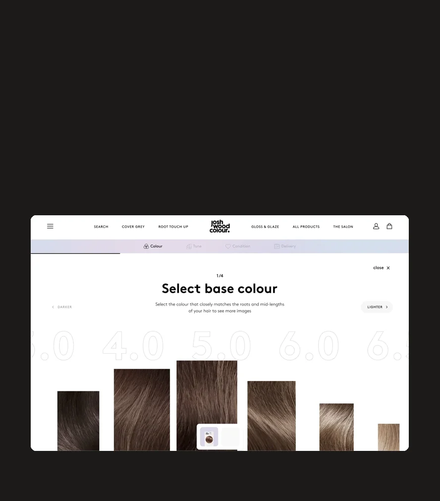 Josh Wood Colour — the website on tablets and a phone